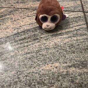 Ty Brown Plush Monkey with Red Heart Tag
